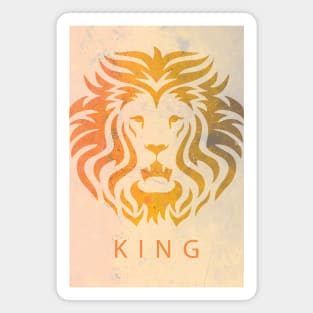 'KING' Lion Head - Orange Magnet